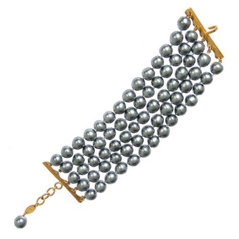 chanel 5 strand pearl bracelet marked 2cc7|authentic chanel jewelry.